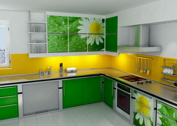 Желто-зеленая кухня
