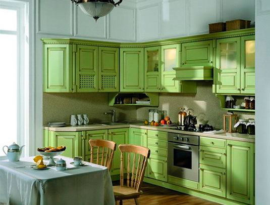 Кухня в зеленой цветовой гамме