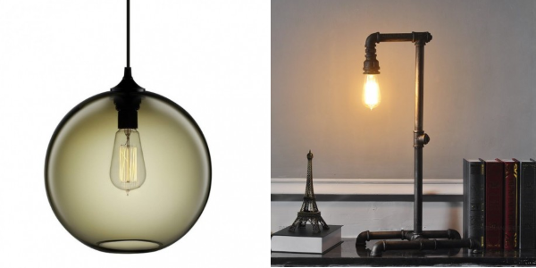 Дизайнерские светильники: Niche Modern Solitare,Industrial WaterPipe Table
