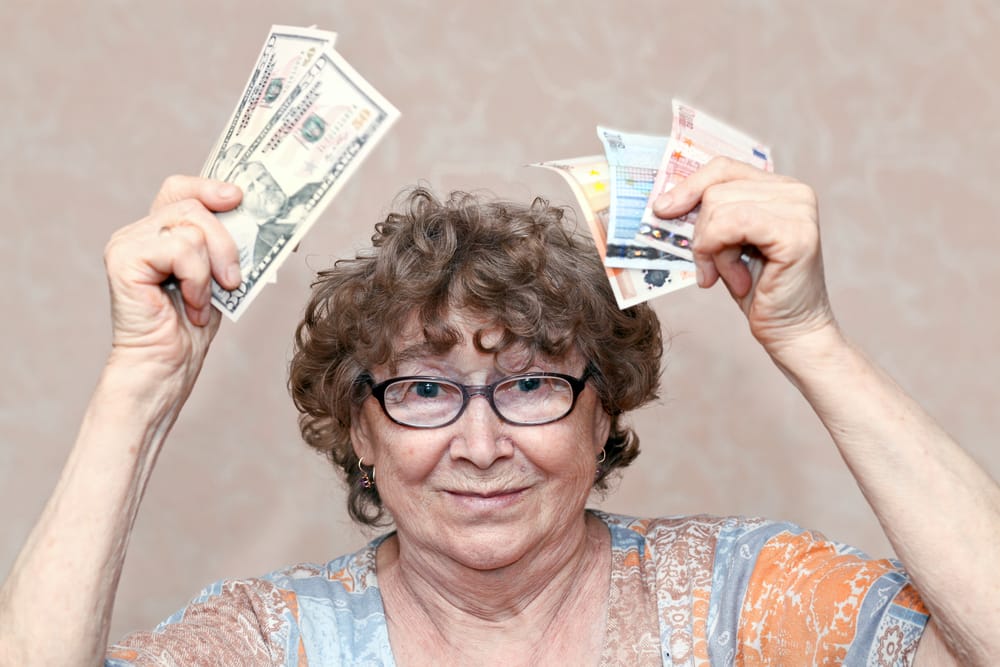Grandma with money